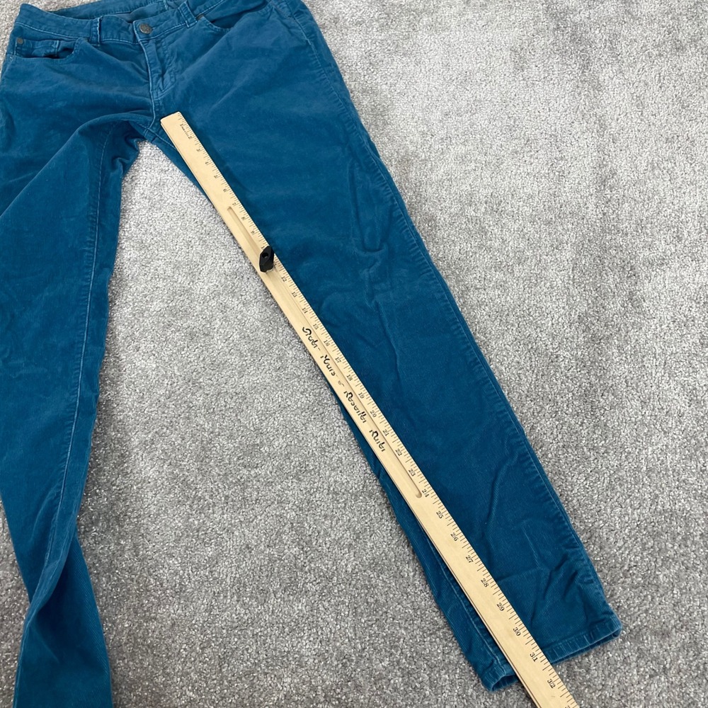Prana Corduroy Pants Womens 10 Teal Blue Straight Tapered - Picture 10 of 12
